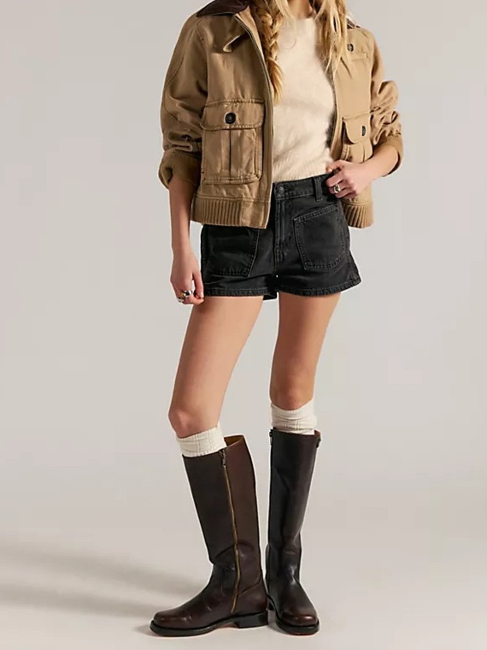 FREE PEOPLE Bettie Sailor Shorts We The Free NWT Black - Picture 4 of 10
